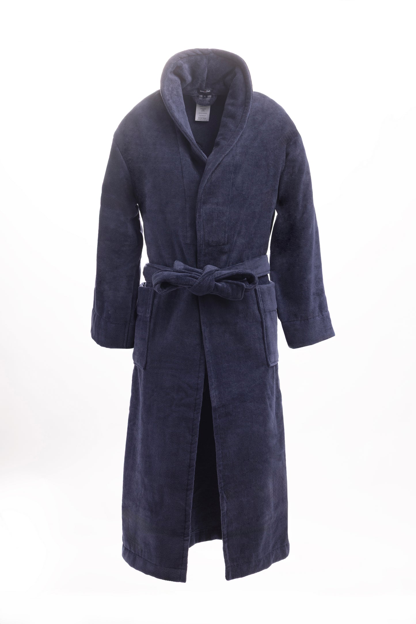 Peignoir en coton éponge marine brodé