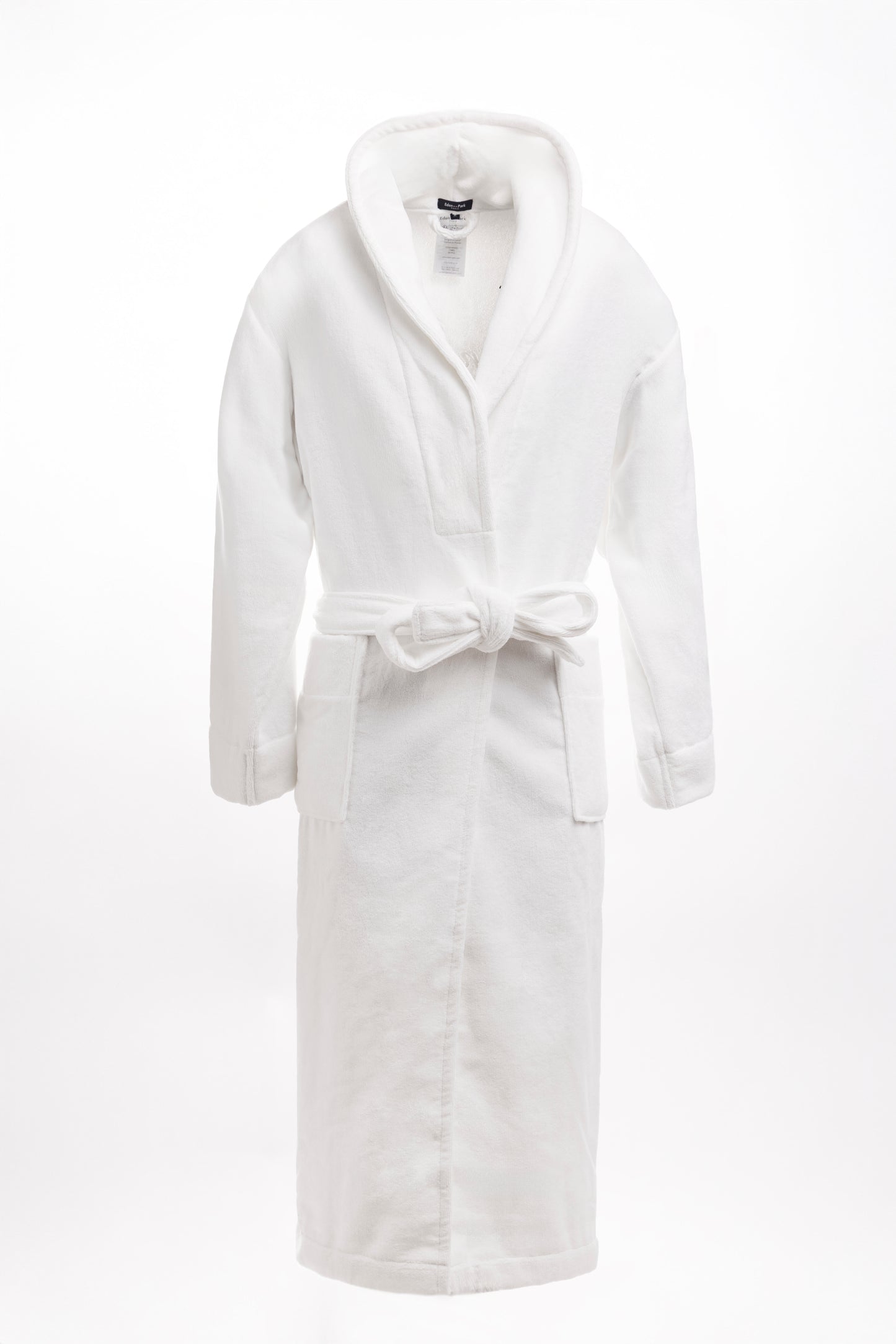 Peignoir en coton éponge blanc brodé