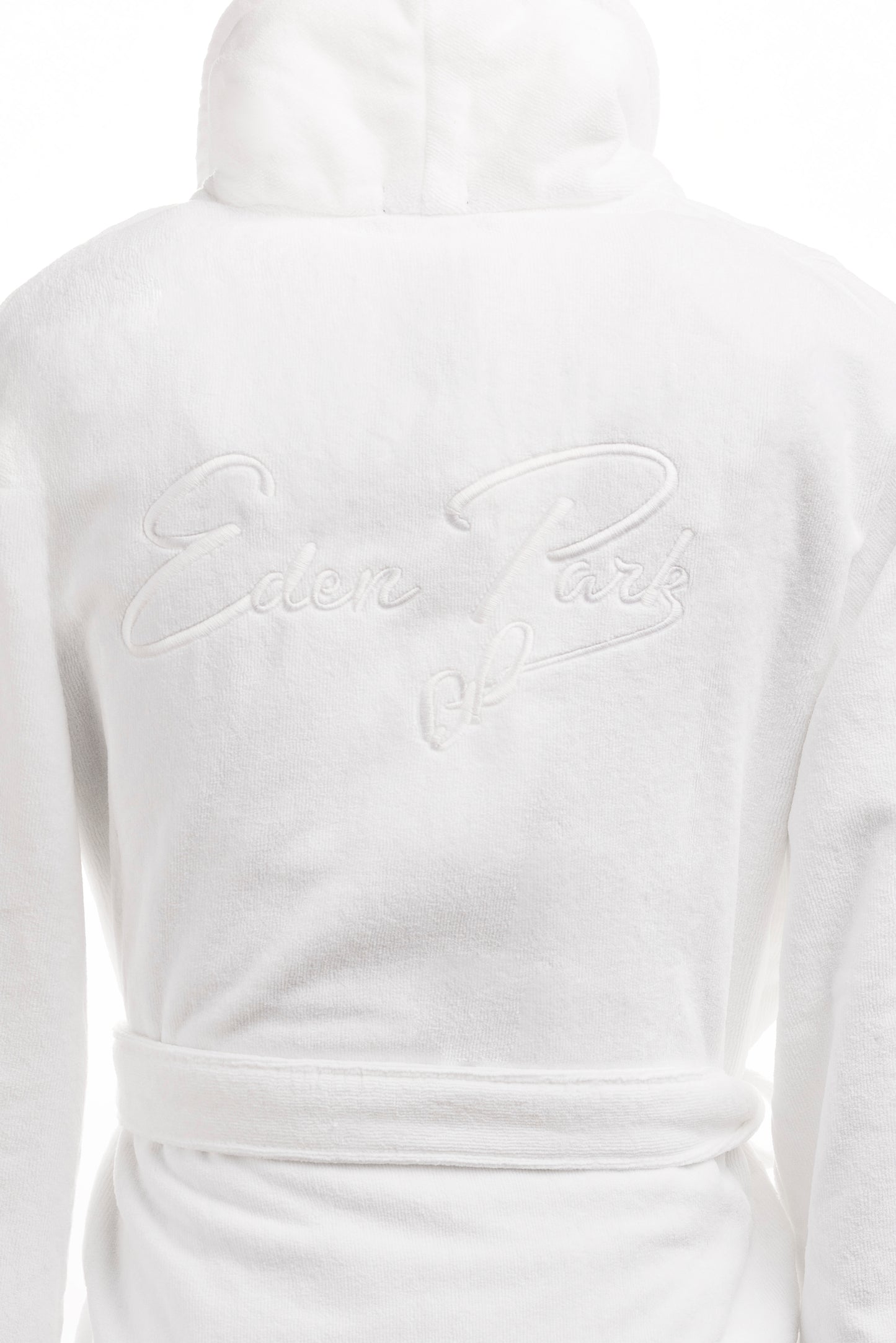 Peignoir en coton éponge blanc brodé