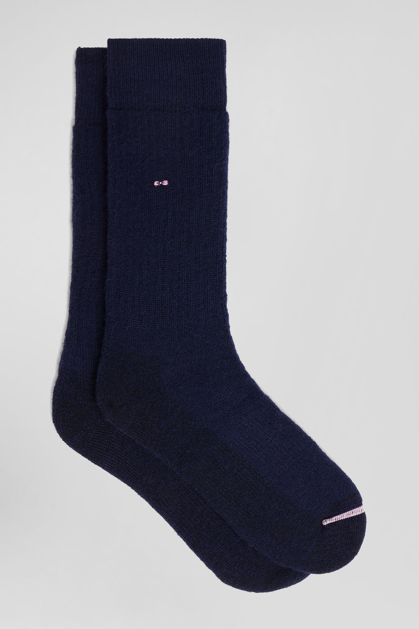 Chaussettes unies en coton côtelé marine