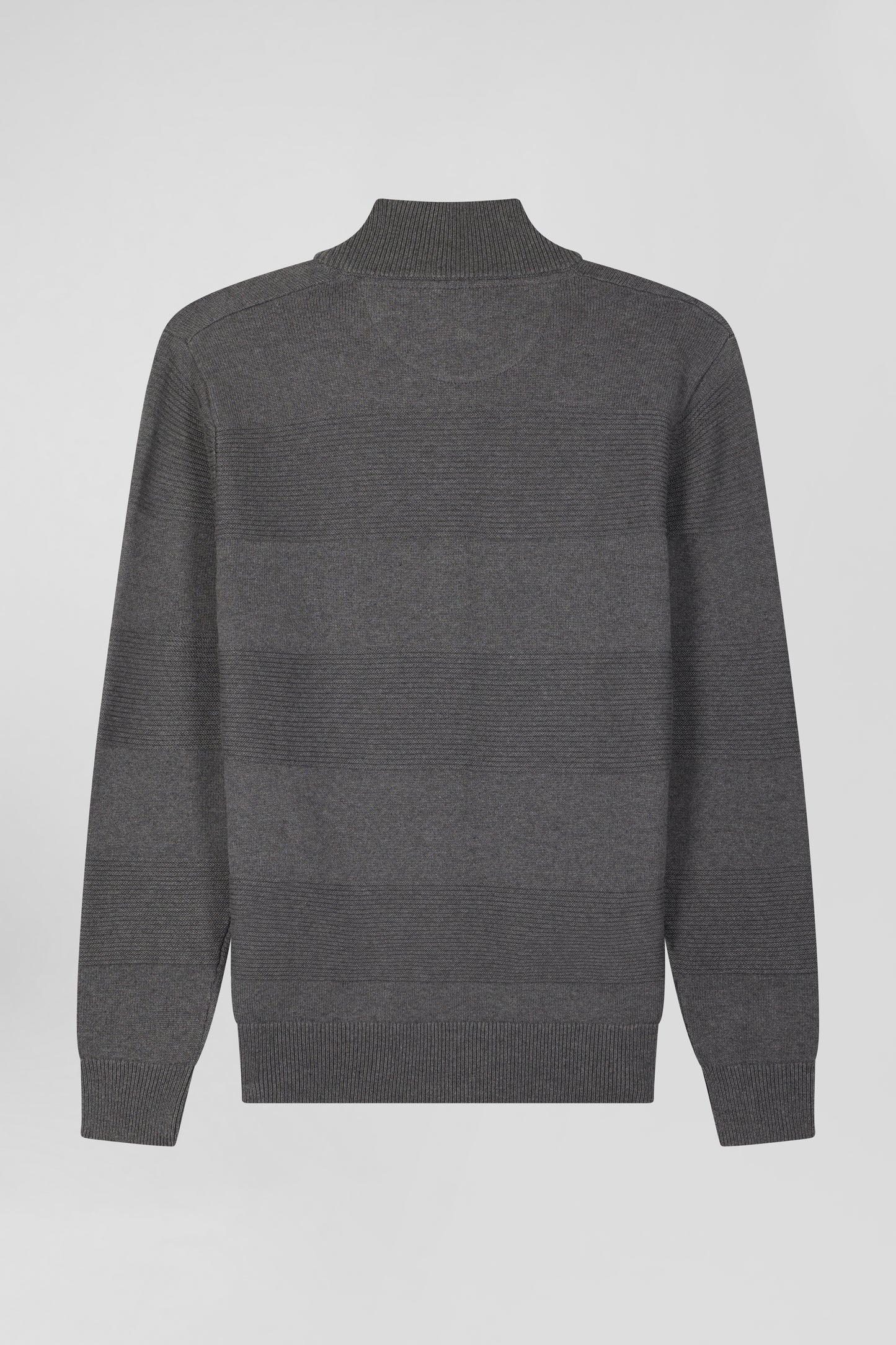 Pull col camionneur en coton gris effet de rayure