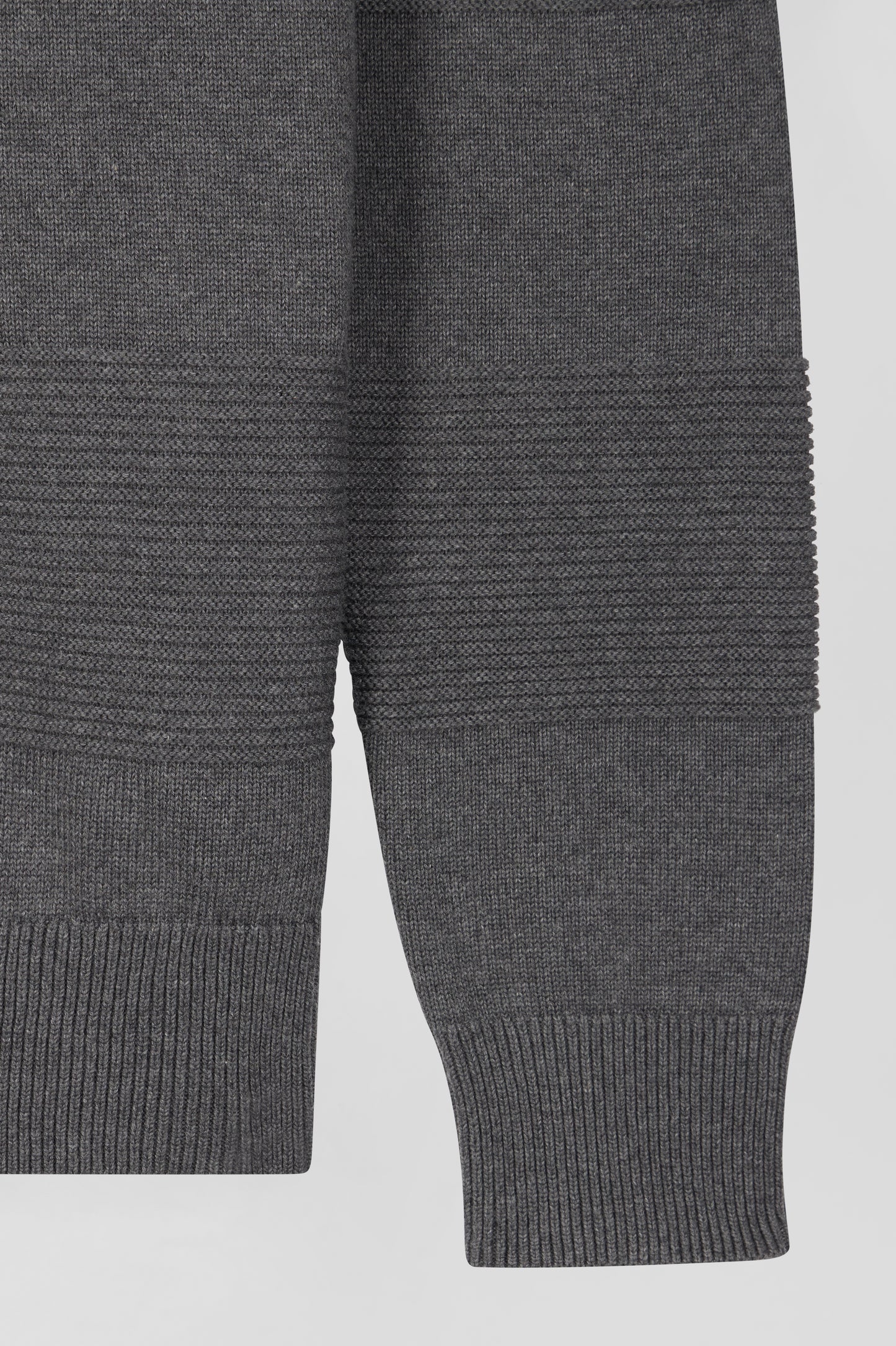 Pull col camionneur en coton gris effet de rayure