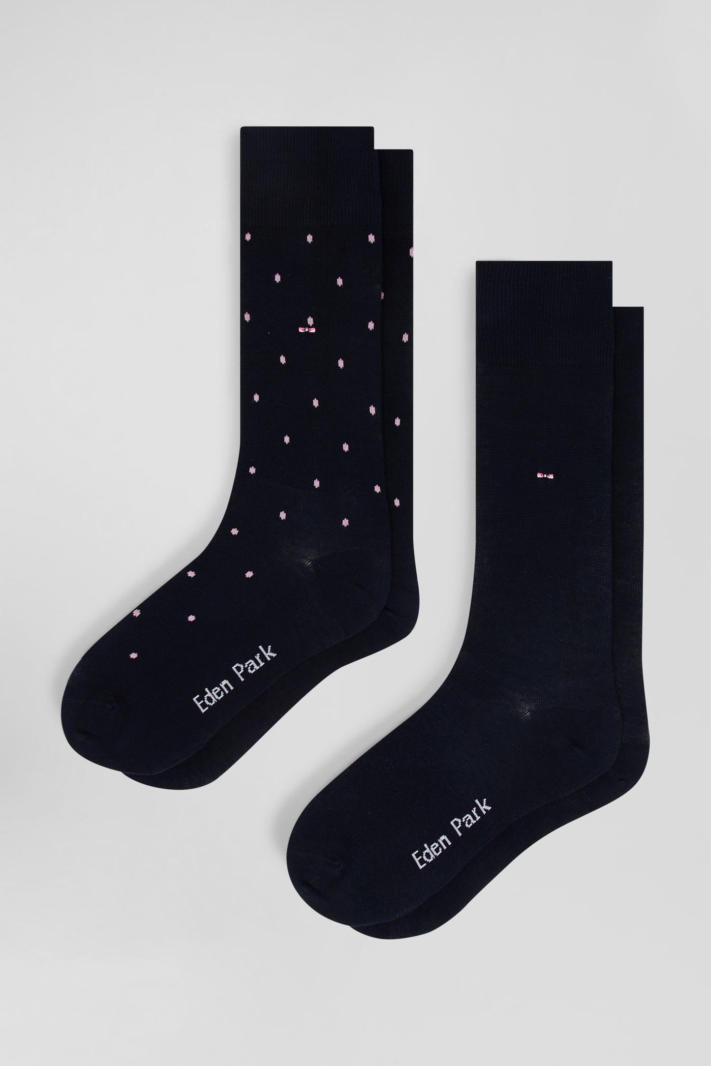 Lot de deux paires de chaussettes en coton stretch mélangé marine
