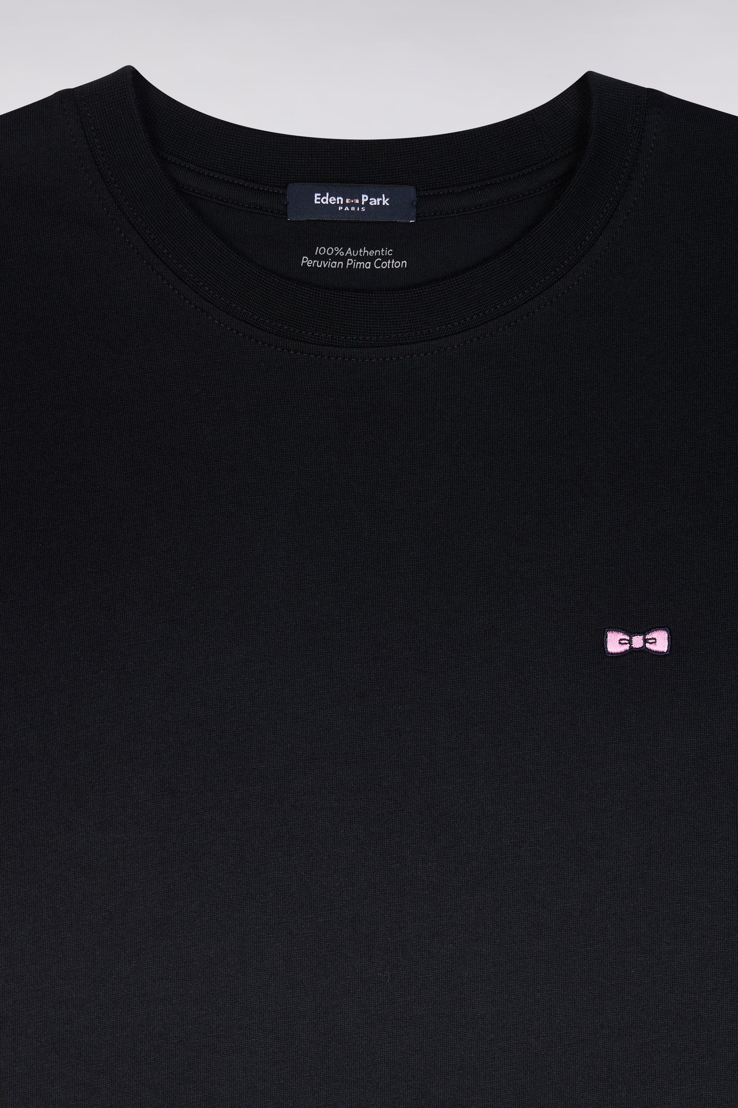 Robe T-shirt en coton Pima noir coupe droite
