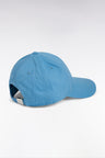 Sky blue cotton twill cap with bow tie embroidery