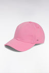 Pink cotton piqué cap with bow tie embroidery