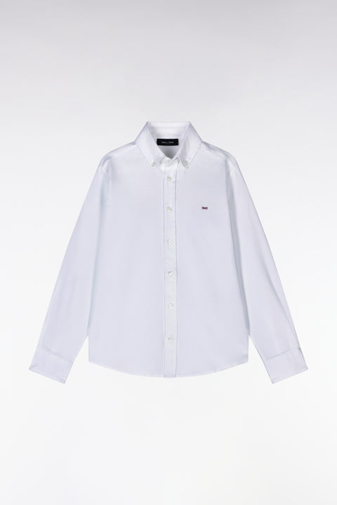 Chemise en popeline de coton blanche coupe droite - Image 1