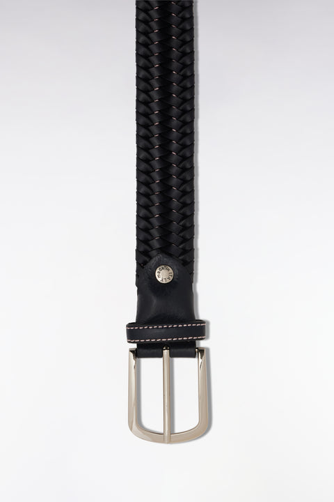 Ceinture en cuir tressé marine - Image 2