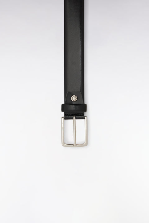 Ceinture en cuir lisse noire - Image 3