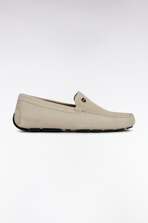 Mocassins en cuir suédé écrus - Image 1