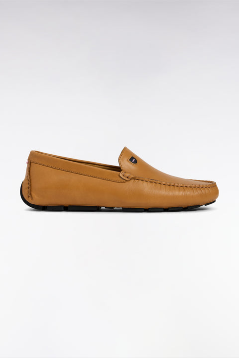 Mocassins en croûte de cuir camel - Image 1