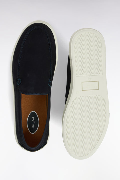 Mocassins à semelles sneakers en cuir suédé marine - Image 3