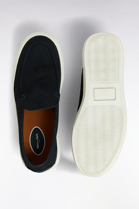 Women's navy suede loafers with sneaker soles - Image 3