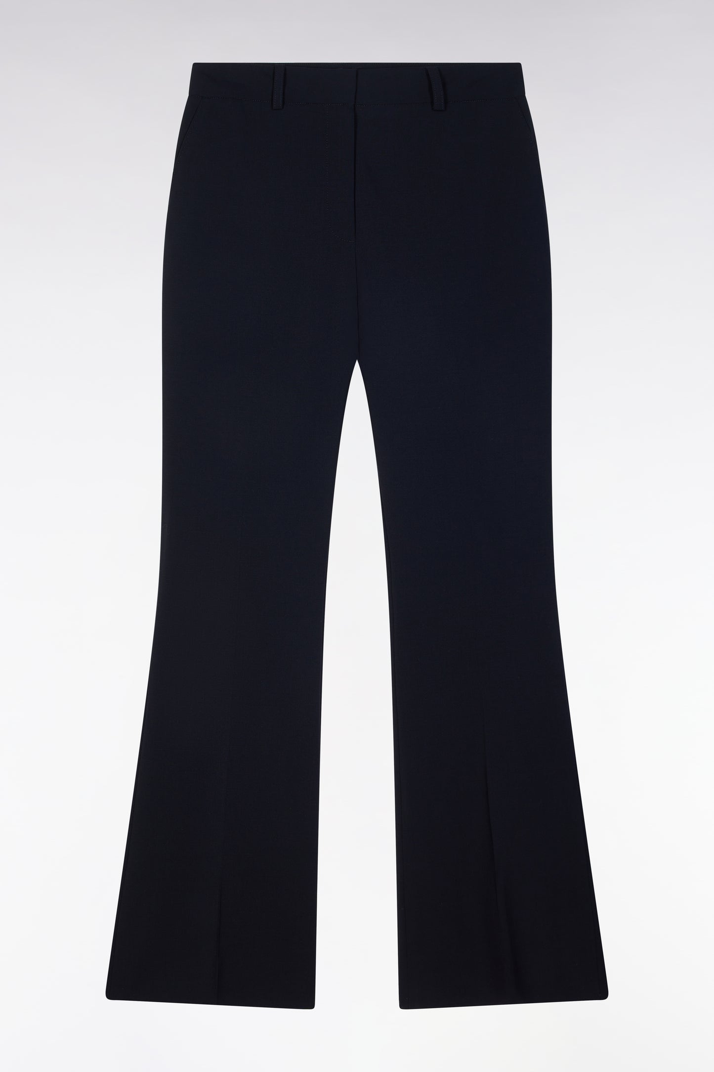 Straight cut navy virgin wool trousers