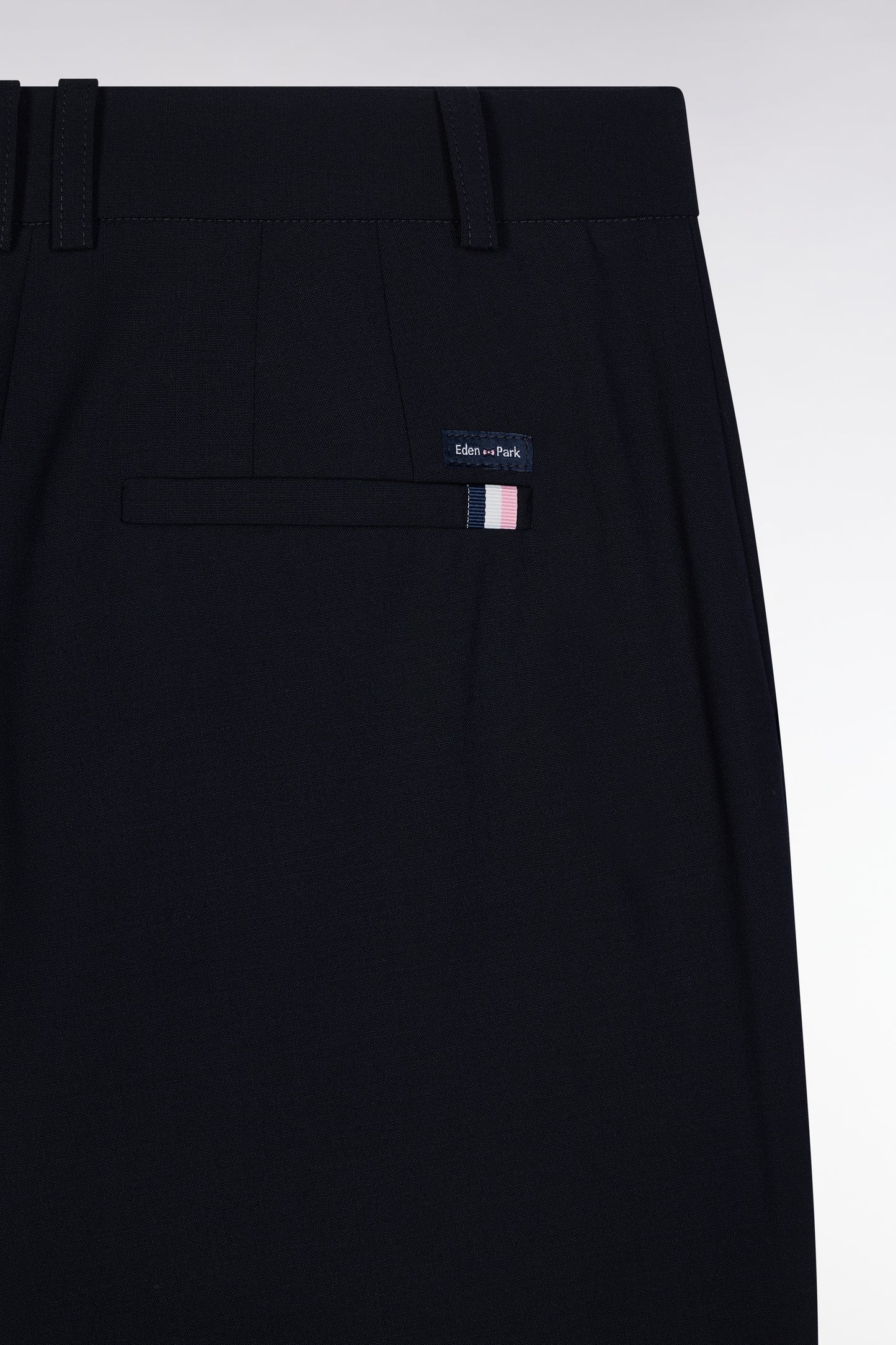 Straight cut navy virgin wool trousers