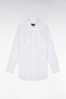 Chemise à poches plaquées en lin blanc coupe oversized