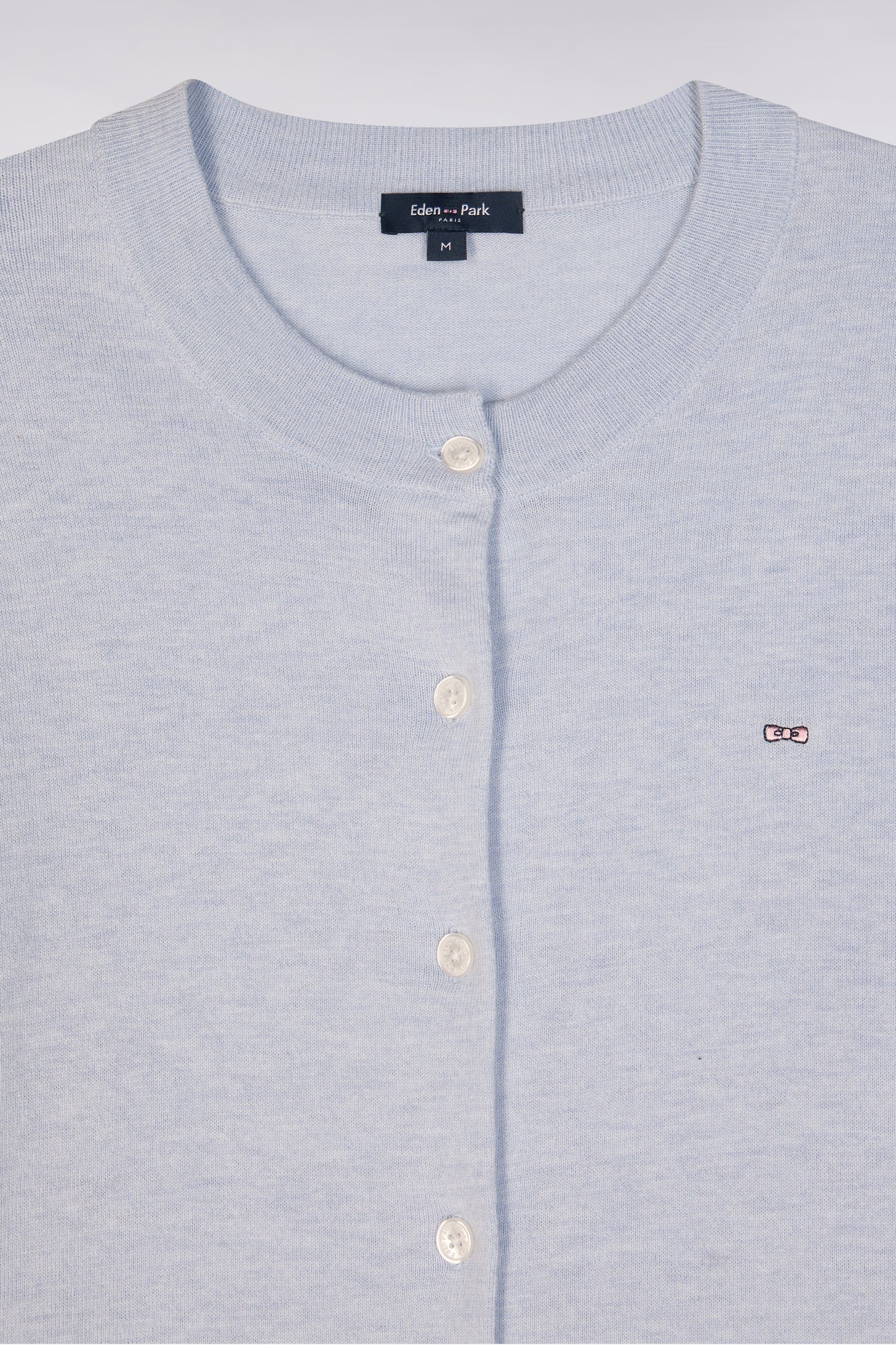 Light grey relaxed-fit cardigan in cotton-silk blend
