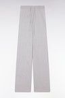 Pantalon à jambe large en coton biologique et cachemire gris coupe décontractée