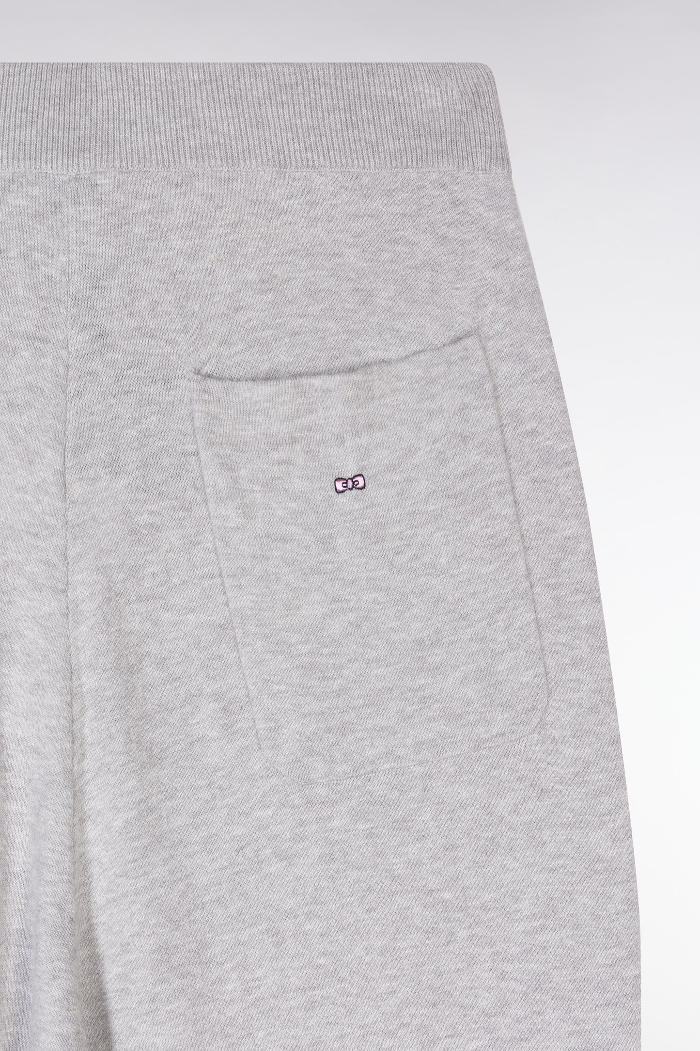 Relaxed-fit wide-leg grey trousers in organic cotton and cashmere
