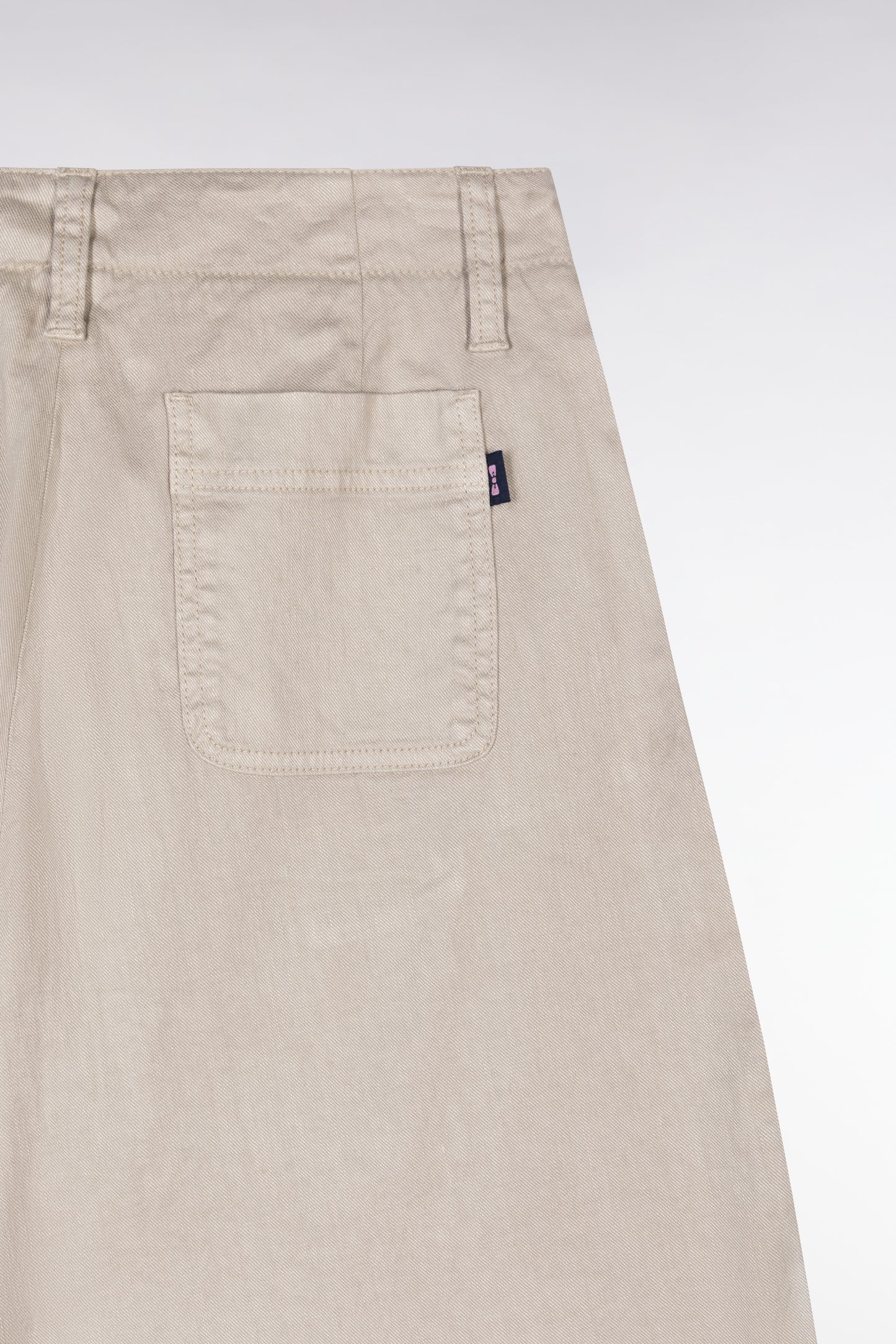 Relaxed fit beige stretch linen and cotton trousers