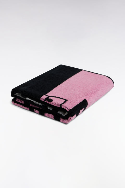 Drap de plage Eden Park en coton rose - Image 3