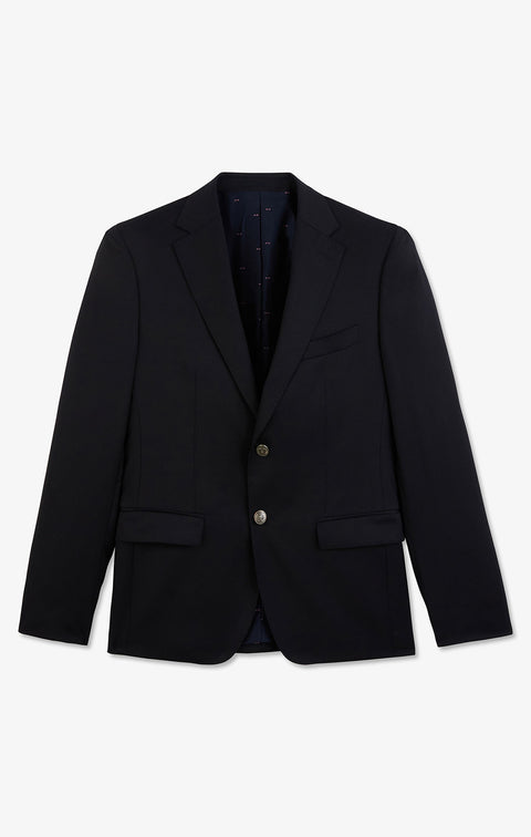 Slim fit navy blue 100% wool blazer - Image 2