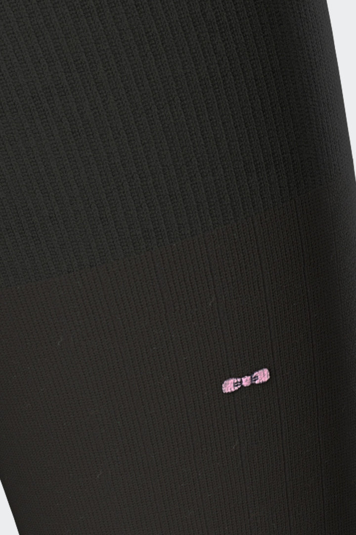 Paire de chaussettes côtelées noires en coton stretch