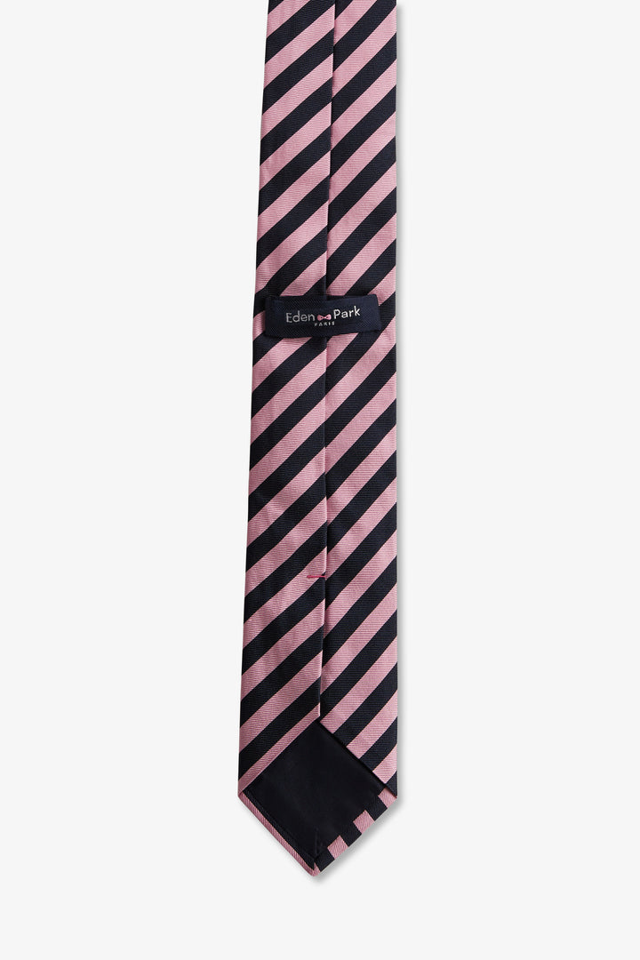 Cravate rose à rayures tricolores