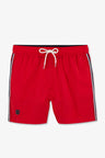Short de bain uni détail bandes tricolores