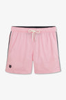 Short de bain uni détail bandes tricolores
