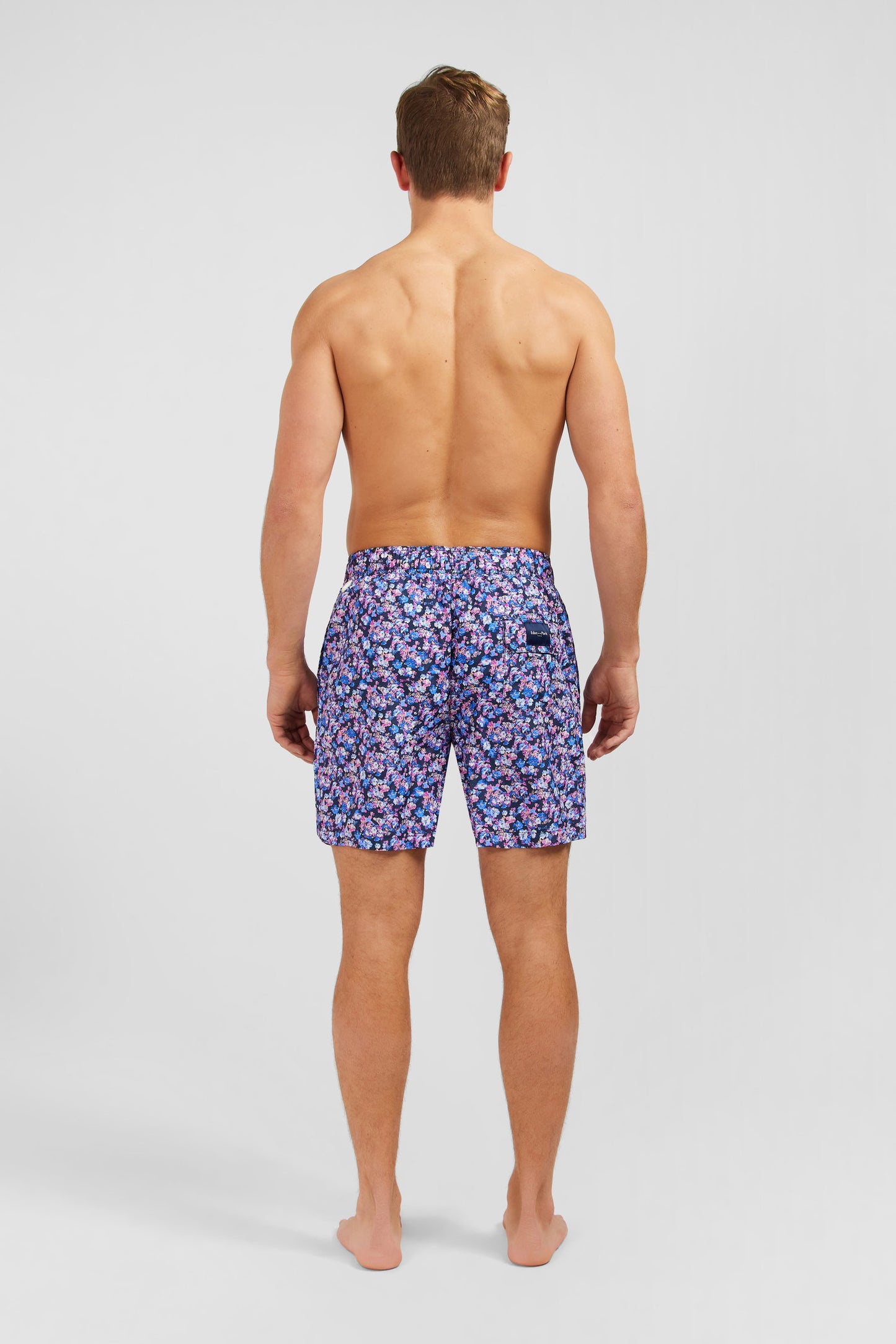 Short de bain rose imprimé exclusif fleurs