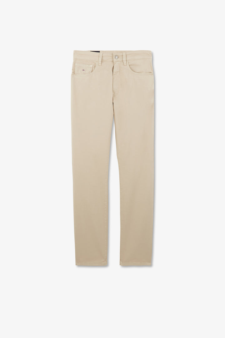 Pantalon beige droit 5 poches