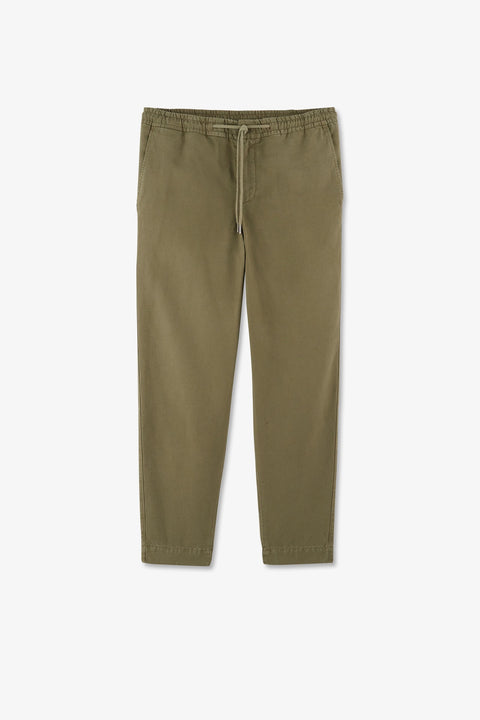 Olive-green blended lyocell waistband pants - Image 2