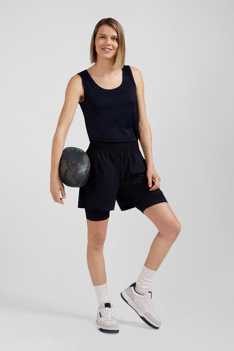 Navy blue sports shorts - Image 1