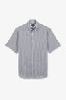 Dark blue cotton dobby checked shirt