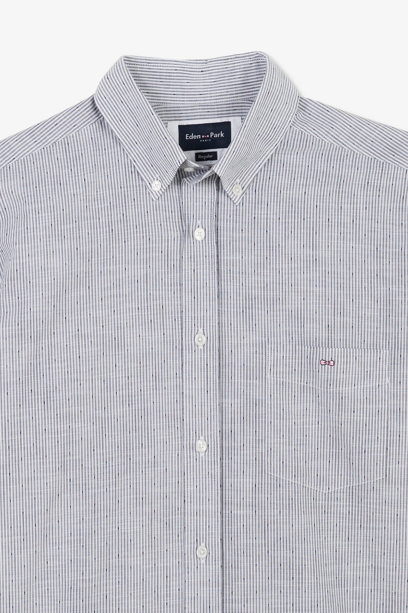 Chemisette rayée bleu foncé en coton dobby