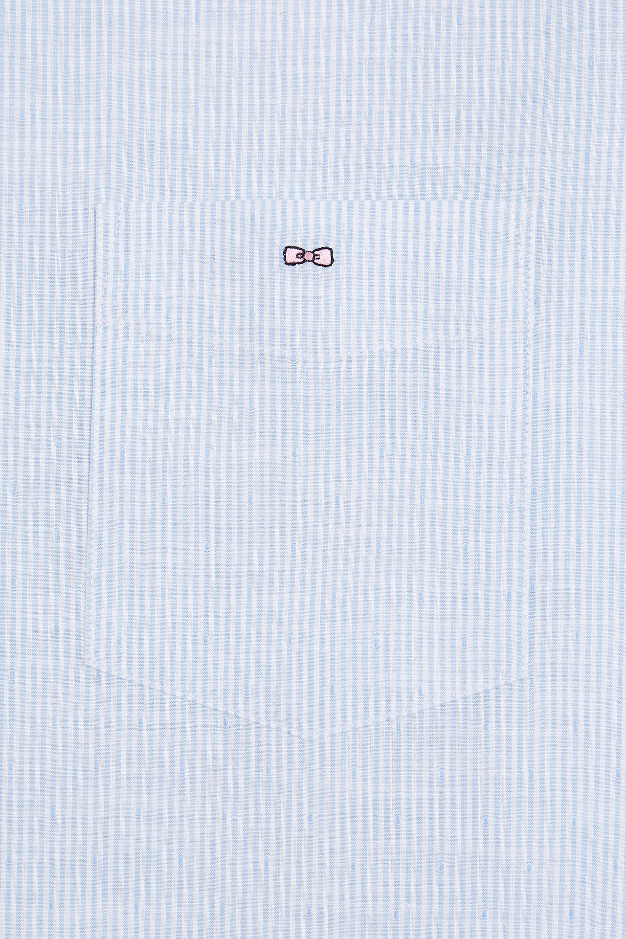 Chemisette rayée bleue en coton dobby