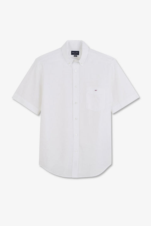 White shirt in cotton dobby - Image 2