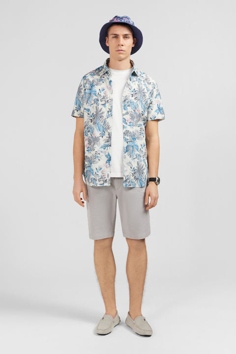 White shirt with exclusive leaf print - Image 1