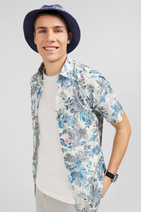 White shirt with exclusive leaf print - Image 3