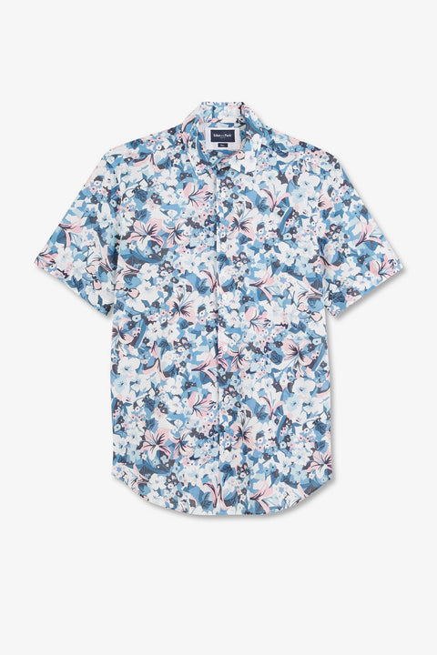 Chemisette bleue imprimé exclusif fleurs - Image 2