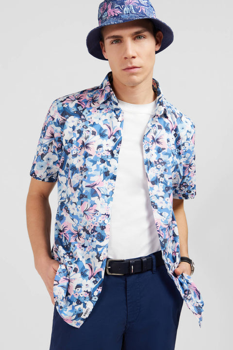 Chemisette bleue imprimé exclusif fleurs - Image 3