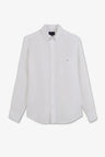 Chemise unie blanche en lin