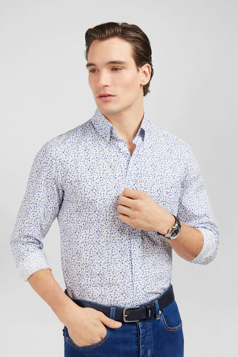 Light blue shirt with a floral micro motif - Image 3
