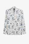 Chemise en coton blanc imprimée fleurs