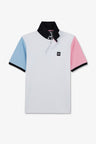 White colour-block polo shirt