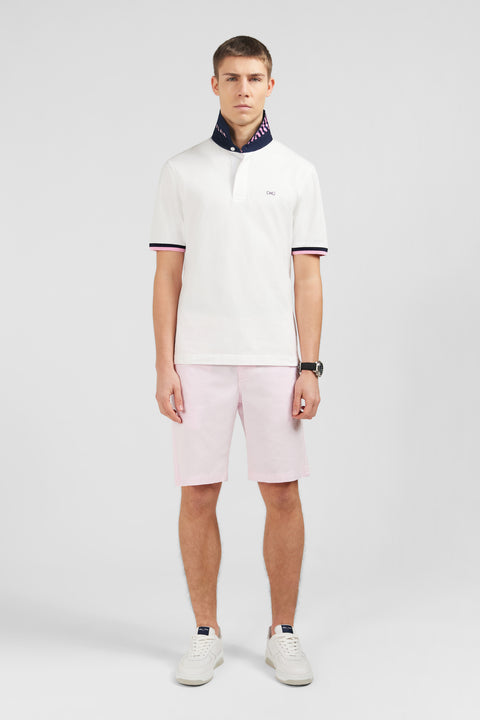 White rugby shirt with bow tie embroidery on back - Image 1