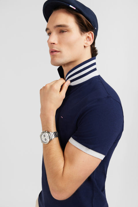 Polo bleu marine à manches courtes - Image 3