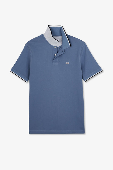 Polo bleu clair manches courtes uni - Image 2