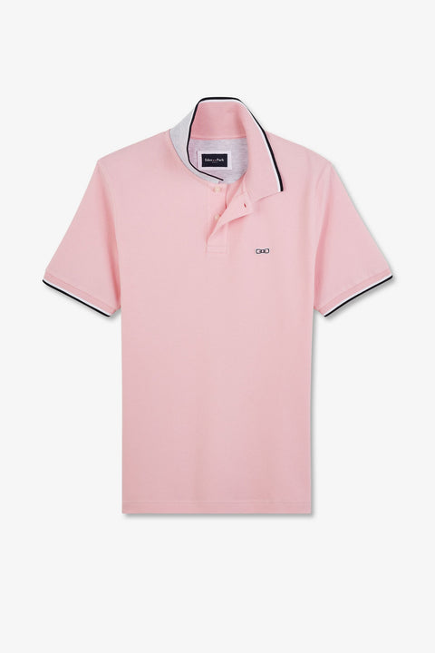 Polo rose manches courtes uni - Image 2